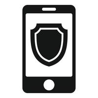 Secured smartphone icon, simple style vector