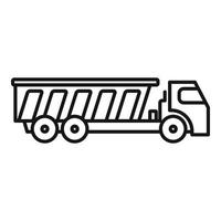 Tipper diesel icon, outline style vector