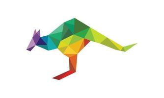 abstract polygonal kangaroo logo design vector