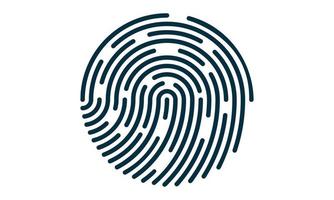 illustration of fingerprint logo icon vector