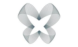 abstract loop butterfly line logo vector