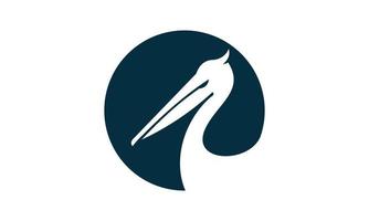 abstract silhouette pelican head logo vector