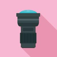 Camera lens icon, flat style vector