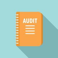 Audit notebook icon, flat style vector