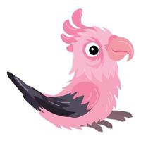 icono de loro rosa, estilo de dibujos animados vector