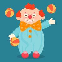 payaso feliz de dibujos animados para la celebración de cumpleaños vector