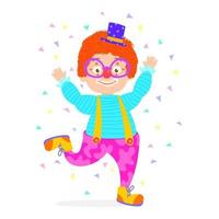 payaso feliz de dibujos animados para la celebración de cumpleaños vector