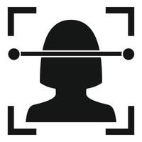 Laser face recognition icon, simple style vector