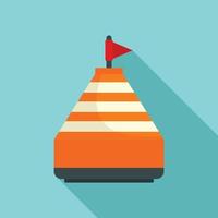 Orange buoy icon, flat style vector