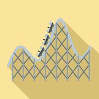 Roller coaster adventure icon, flat style vector