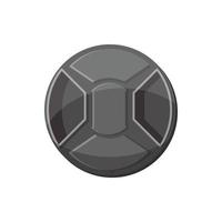 Cover on lens camera icon, cartoon style vector