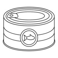 Fish tin can icon, outline style vector