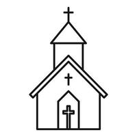 Church building icon, outline style vector
