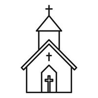 Church building icon, outline style vector