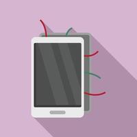 Broken smartphone icon, flat style vector