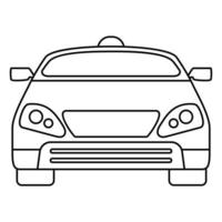 icono de coche moderno inteligente, estilo de esquema vector