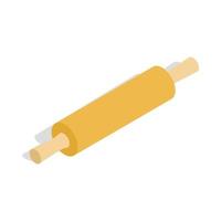 Rolling pin icon, isometric 3d style vector