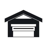Garage with roof icon, simple style vector
