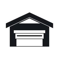 Garage with roof icon, simple style vector