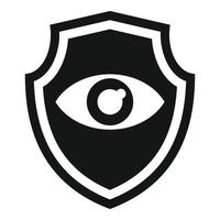 icono de escudo ocular de guardia personal, estilo simple vector