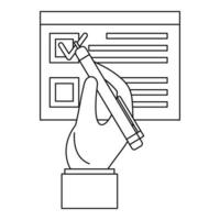 Vote sign paper icon, outline style vector