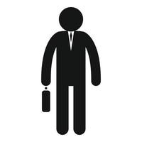 Worker after business training icon, simple style vector