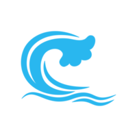 icono de línea de onda de agua azul en el mar png