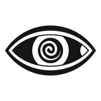 Hypnosis eye therapy icon, simple style vector
