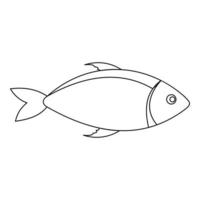 Fish icon, outline style. vector