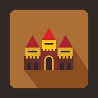 Children colorful castle icon, flat style vector