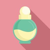 Duty free woman perfume icon, flat style vector