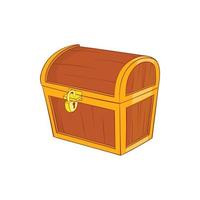 Wooden dower chest icon, cartoon style vector