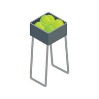 Basket for keep tennis balls icon vector