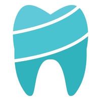 Shiny tooth logo icon, flat style. vector