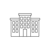 Building icon, outline style vector