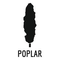 Poplar tree icon, simple black style vector