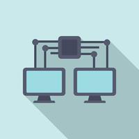 Machine learning network icon, flat style vector