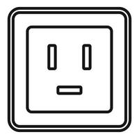 Electric power socket icon, outline style vector