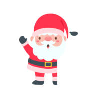 Santa Claus cartoon character with blank sign for decorating Christmas greeting cards png