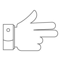 Gun gesture icon, outline style. vector