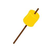 Yellow marshmallow icon, flat style vector