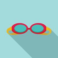 Swim glasses icon, flat style vector