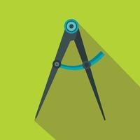 Compass tool icon, flat style vector