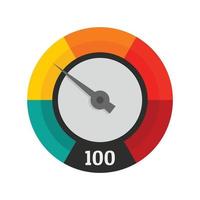 Abstract speedometer icon, flat style vector