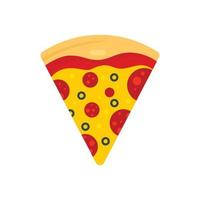 rebanada fresca de icono de pizza, estilo plano vector