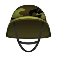 Modern camo army helmet mockup, realistic style vector