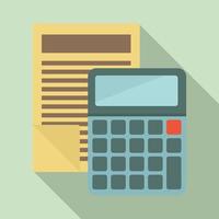 Papers calculator icon, flat style vector