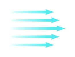 Air flow. Blue arrow showing direction of air movement. Wind direction arrow. Blue cold fresh stream from the conditioner. Vector illustration isolated on white background