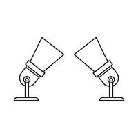 Two spotlights icon in outline style vector