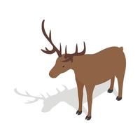 Deer icon in isometric 3d style vector